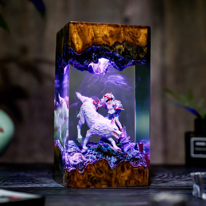 Wolf princess Lamp, hot Anime Night Light, Anime Gift, Handmade Gift, Customer Anime Lamp, Gift for Kids, Gift for Friend