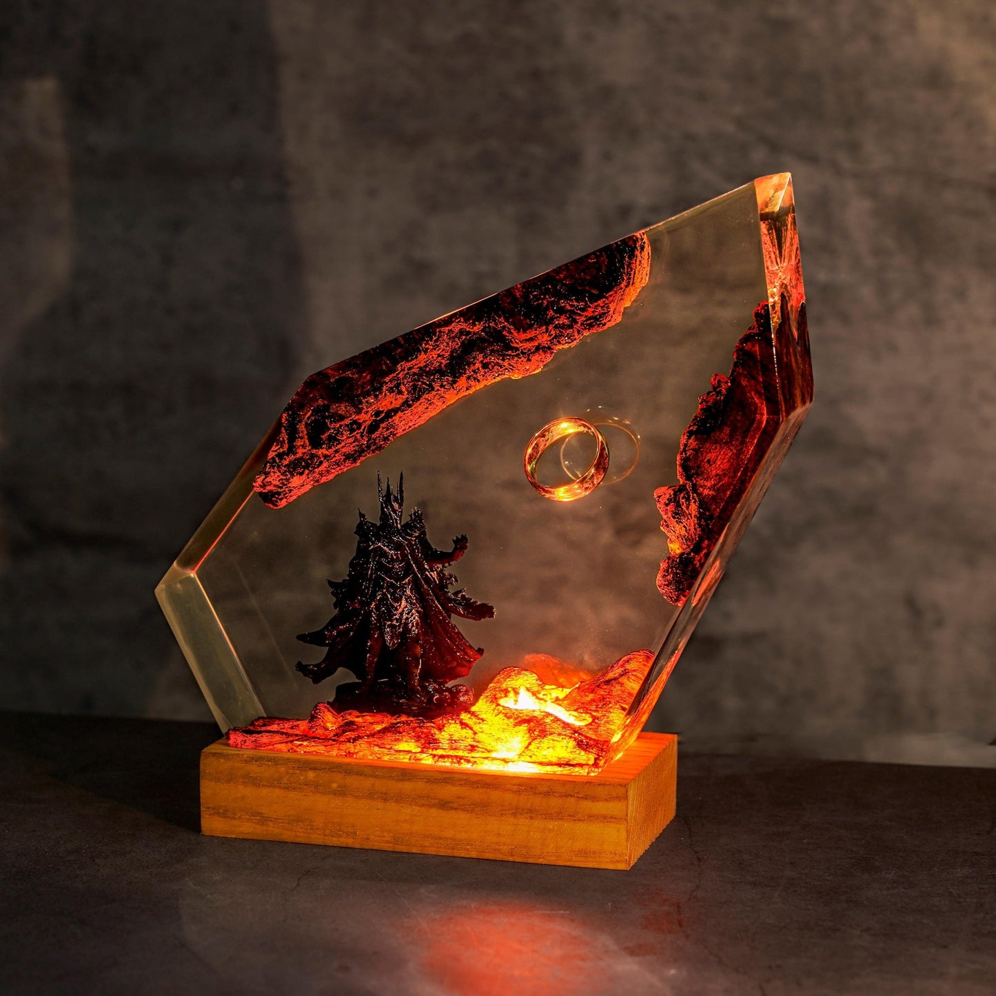 Ring of Flame Resin  Night Lamp – custom resin night light, gaming decor, Lord Ring resin night light,  gift for mom, sauron lamp for him