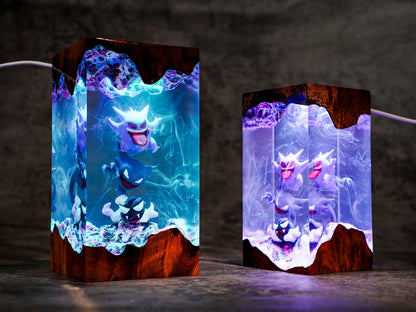 Eevee Evolution Resin Lamp, Unique Epoxy Lamp for Kid, custom night light, pokemon figure, mother's day gift ideas