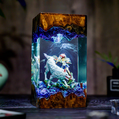 Wolf princess Lamp, hot Anime Night Light, Anime Gift, Handmade Gift, Customer Anime Lamp, Gift for Kids, Gift for Friend