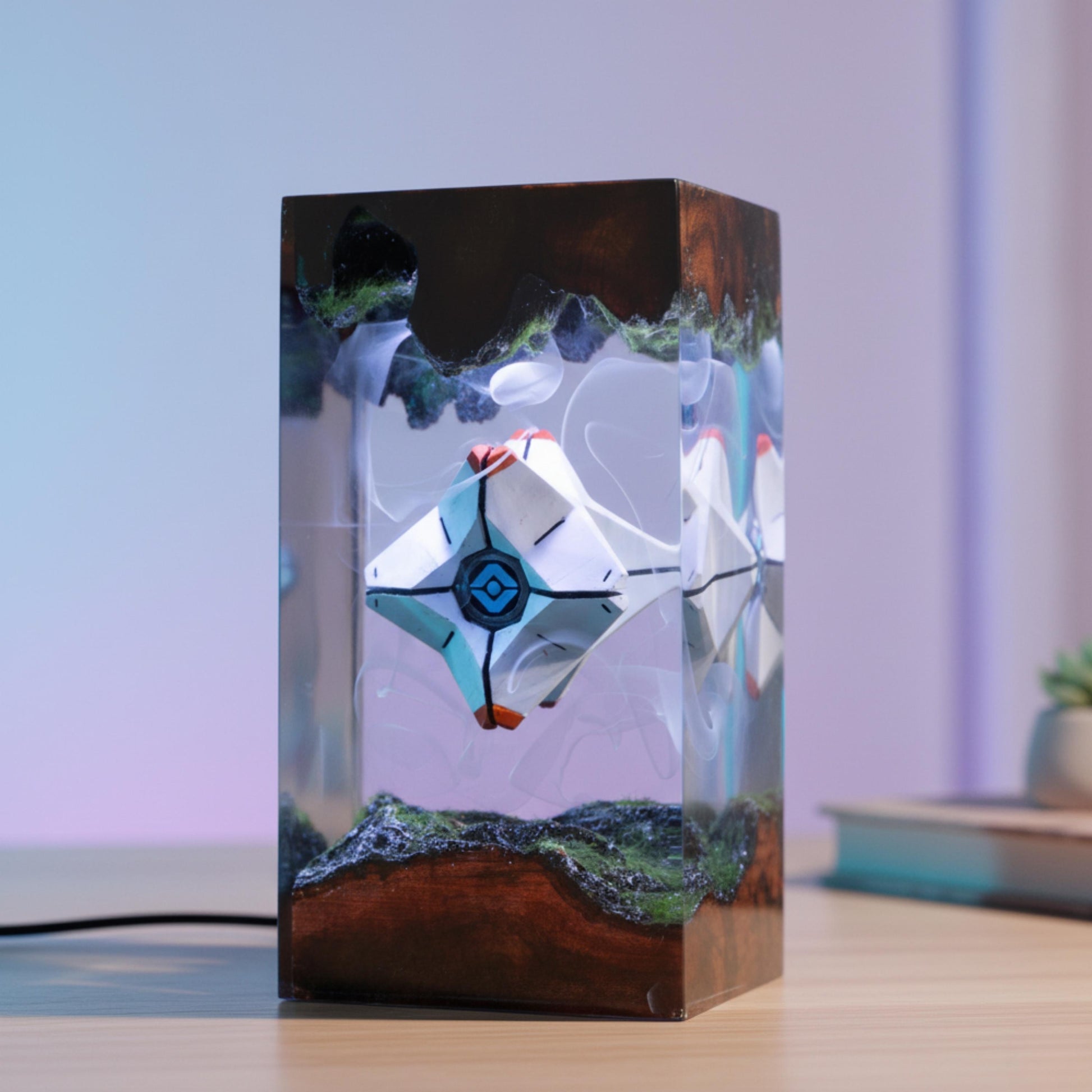Des.tiny 2 night light, Custom anime Night Lamp, Handmade Resin Wood Lamp, christmas gift ideas for him