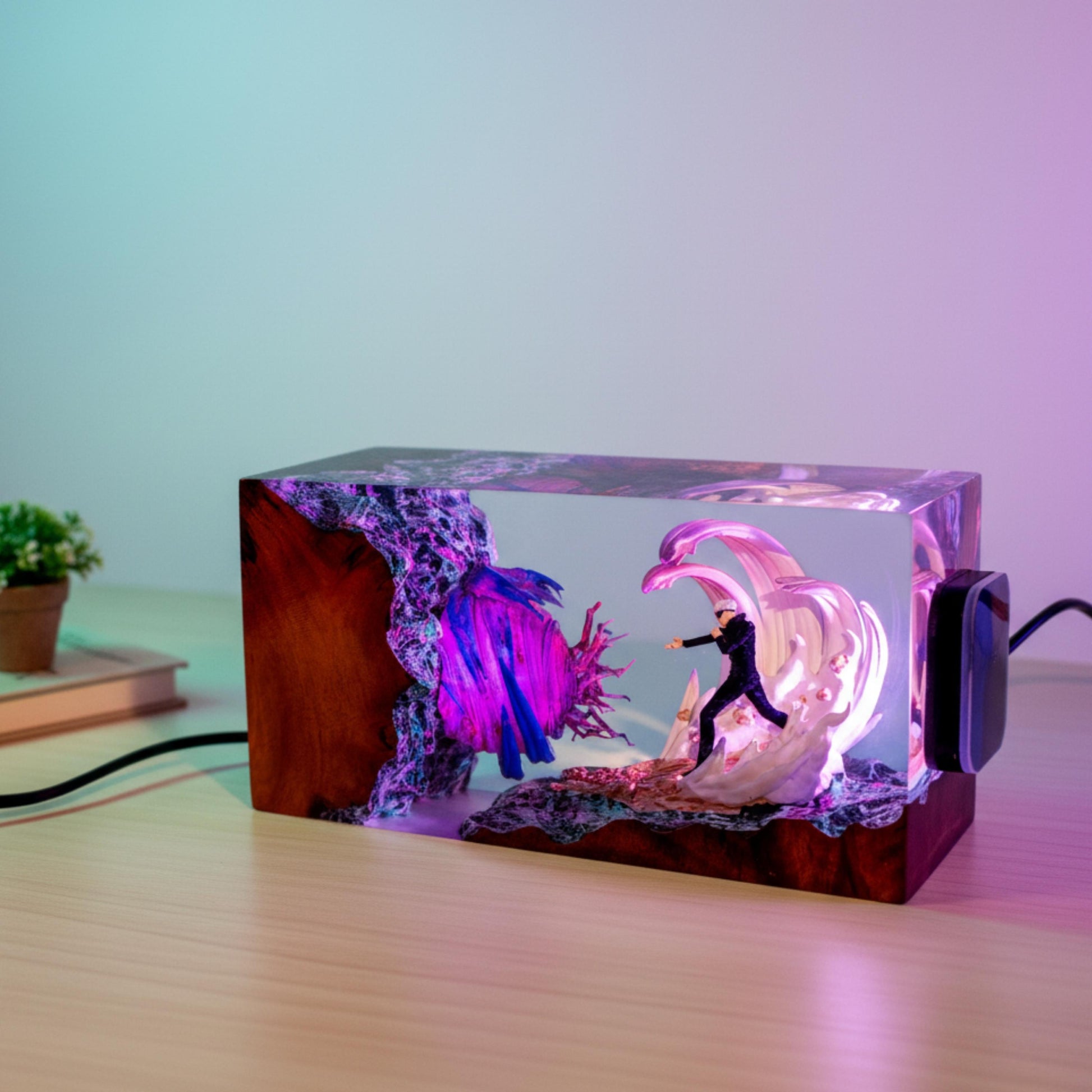 Gojo Satoru resin night light, Jujutsu Kaisen-Inspired Collectible, Otaku Room Decor Gift, Jotaro Kujo Resin Lamp, JoJo Anime Night Light