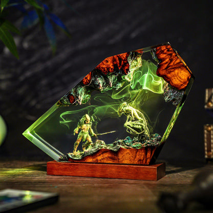 Diorama alien monsters fight lamp, alien movie Resin Lamp, Space Resin Lamp, Personalized Night Light, Sci-Fi Horror Being, Xmas 2025