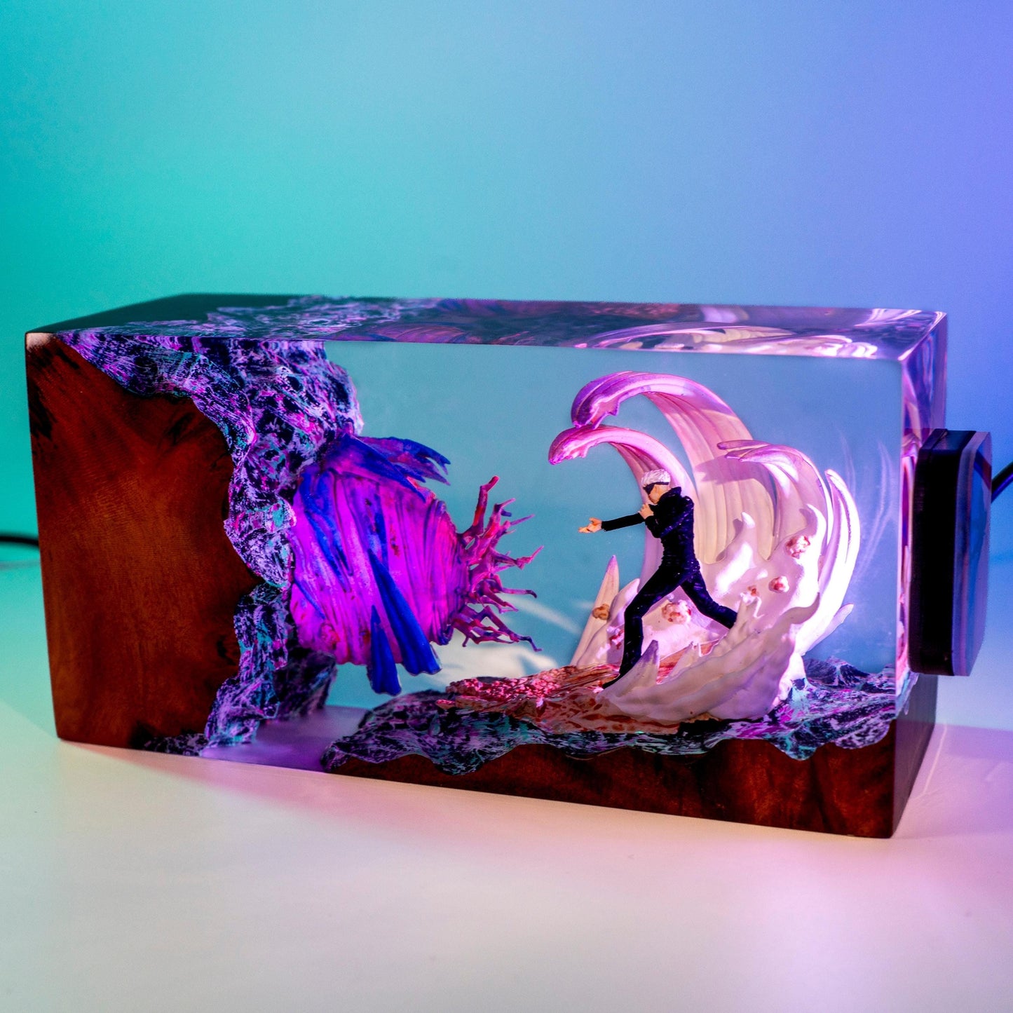 Gojo Satoru resin night light, Jujutsu Kaisen-Inspired Collectible, Otaku Room Decor Gift, Jotaro Kujo Resin Lamp, JoJo Anime Night Light