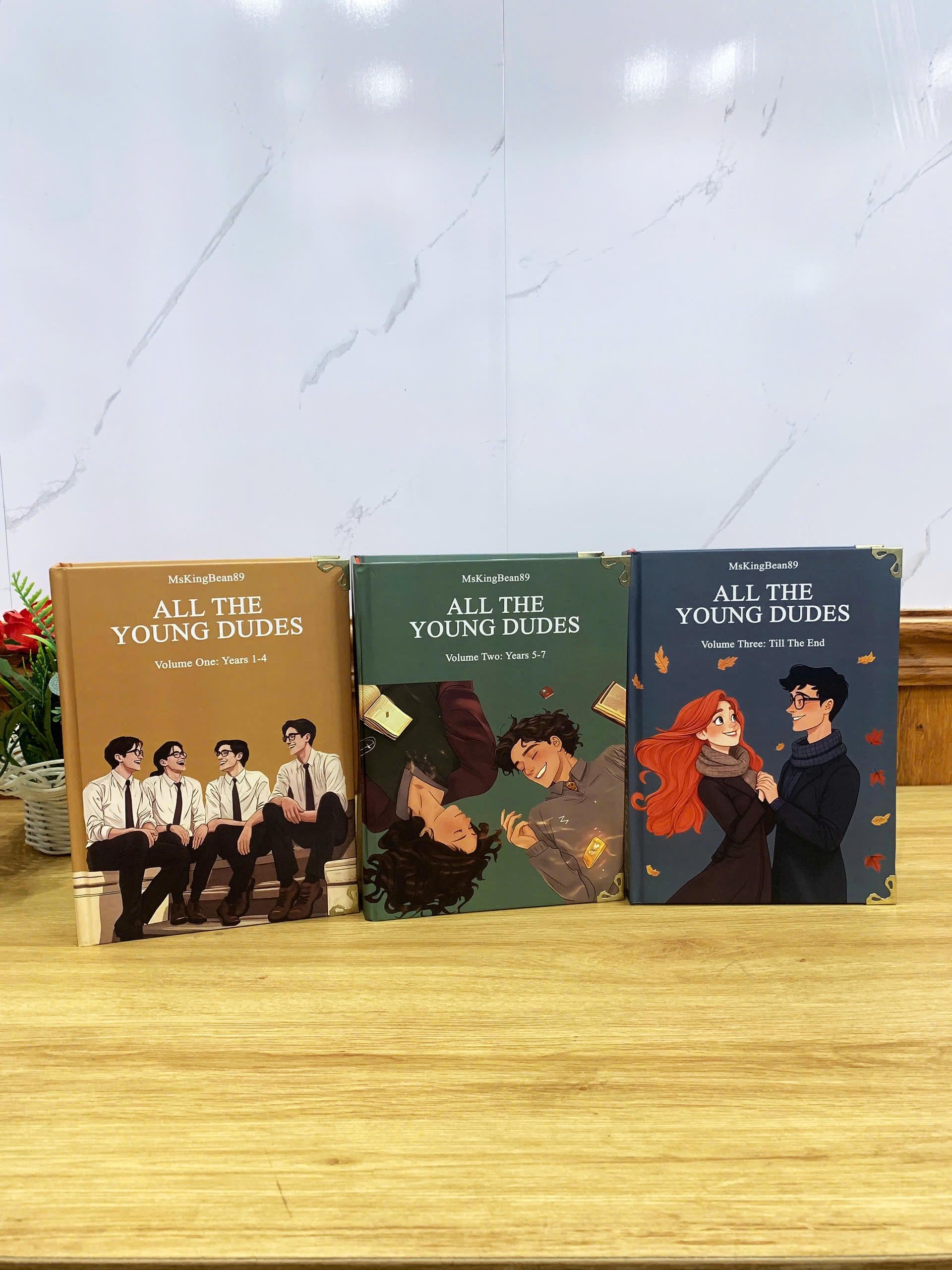 All The Young Dudes with 3-Volume Set: Hardcover Collection, Illustrated Romantic Dramione Fanfiction, Cheerful Cover