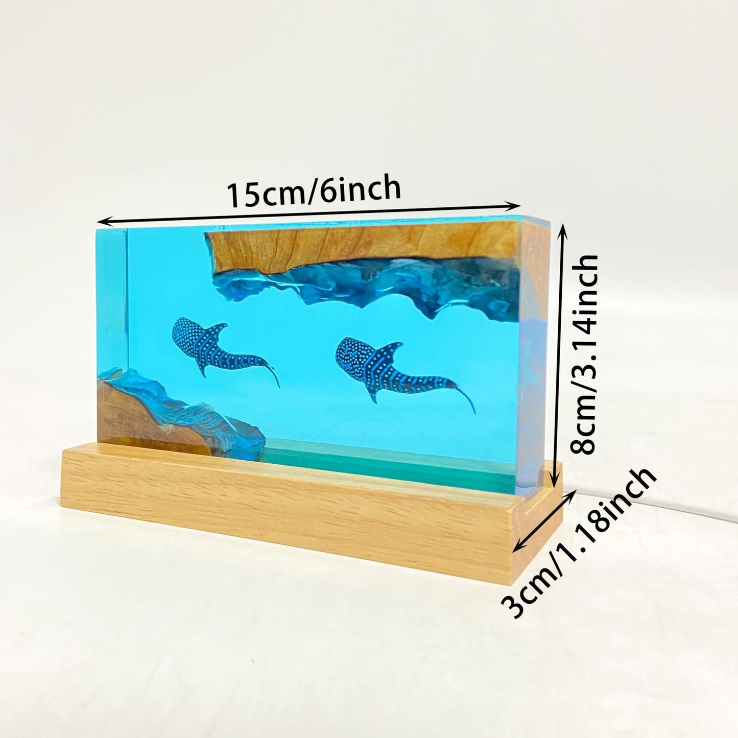Whale Shark Cube Resin Lamp, Handmade Ornament, Diver Art Craft, ocean art, Best Friend Gift, Unique Decor, Gift for Kids, Christmas gifts