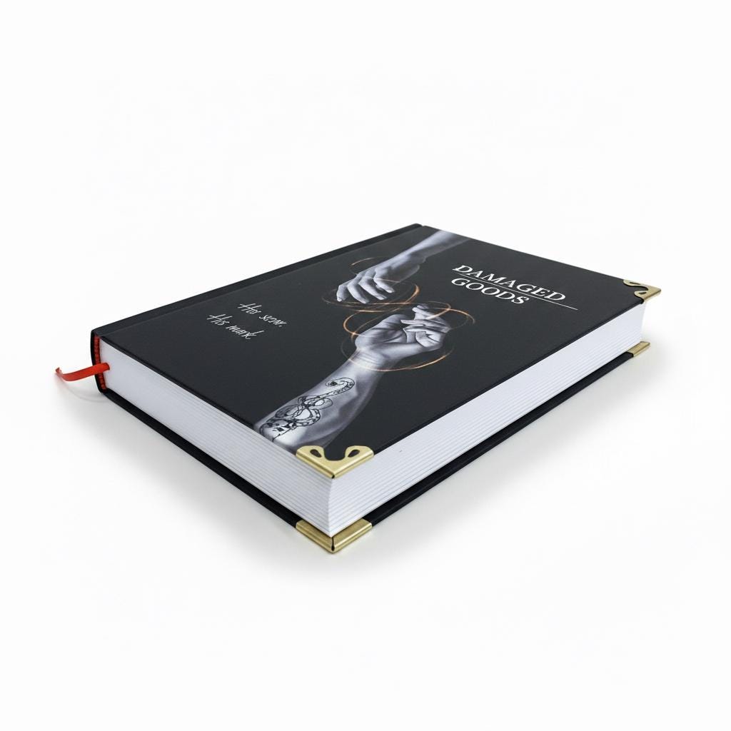Damaged Goods Hardcover Book – Dark Romance Inspired Illustrated Edition | Handmade Collector Book A5