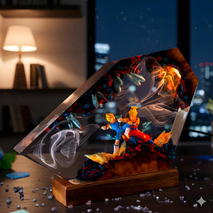 Dragon ball Majin Son goku and vegeta resin night light, anime resin lamp, playroom decore for him, Unique Gift for Anime Lovers