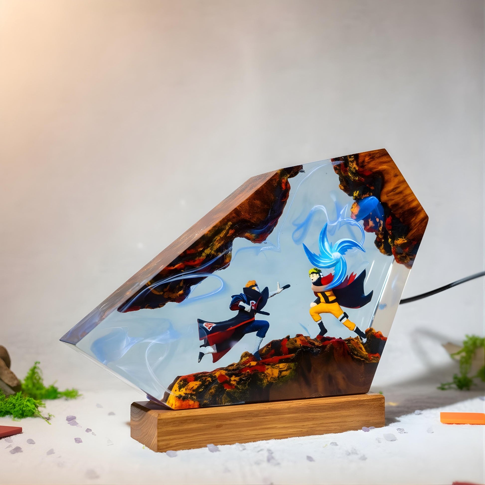 Dragon ball Majin Son goku and vegeta resin night light, anime resin lamp, playroom decore for him, Unique Gift for Anime Lovers
