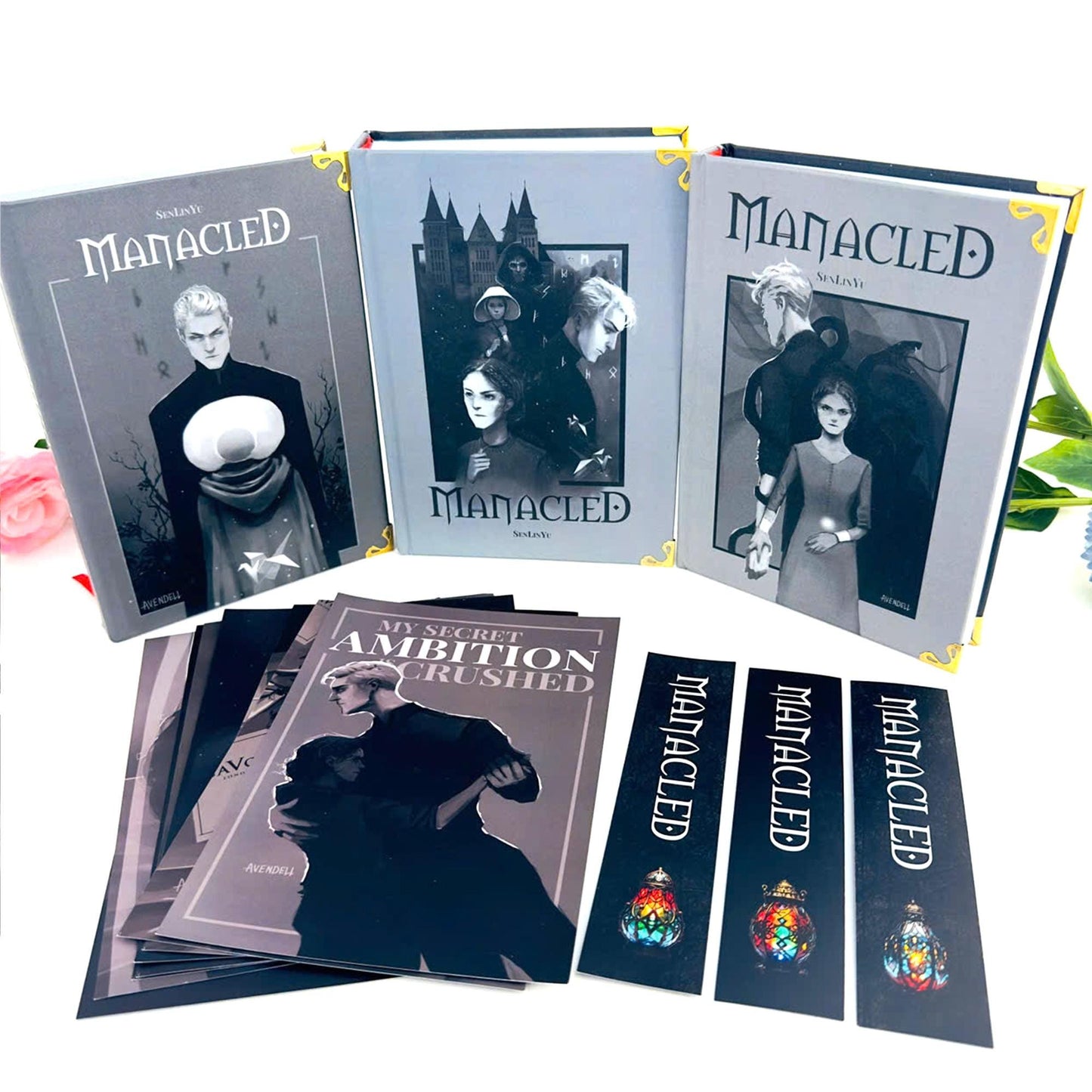 Manacled Book – Deluxe 3-Volume Edition with Illustrations, Complete Series, Poster Gift Set N014