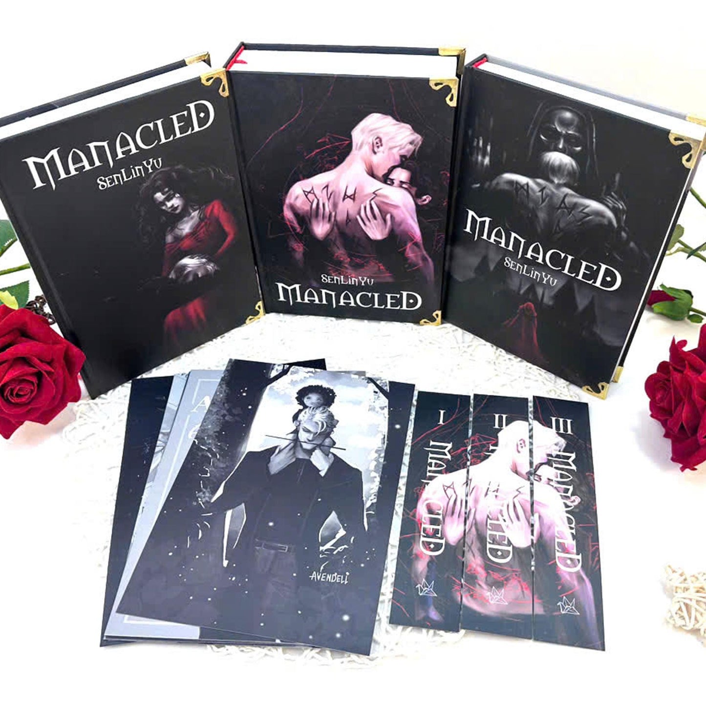 Manacled Book – Deluxe 3-Volume Edition with Illustrations, Complete Series, Poster Gift Set N015
