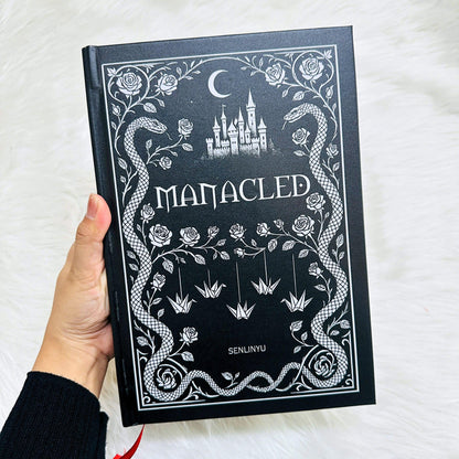 Manacled Illustrated Hardcover Book – Collector Edition Novel | Handmade Rebound Dark Romance | Art Prints & Bookmark Set