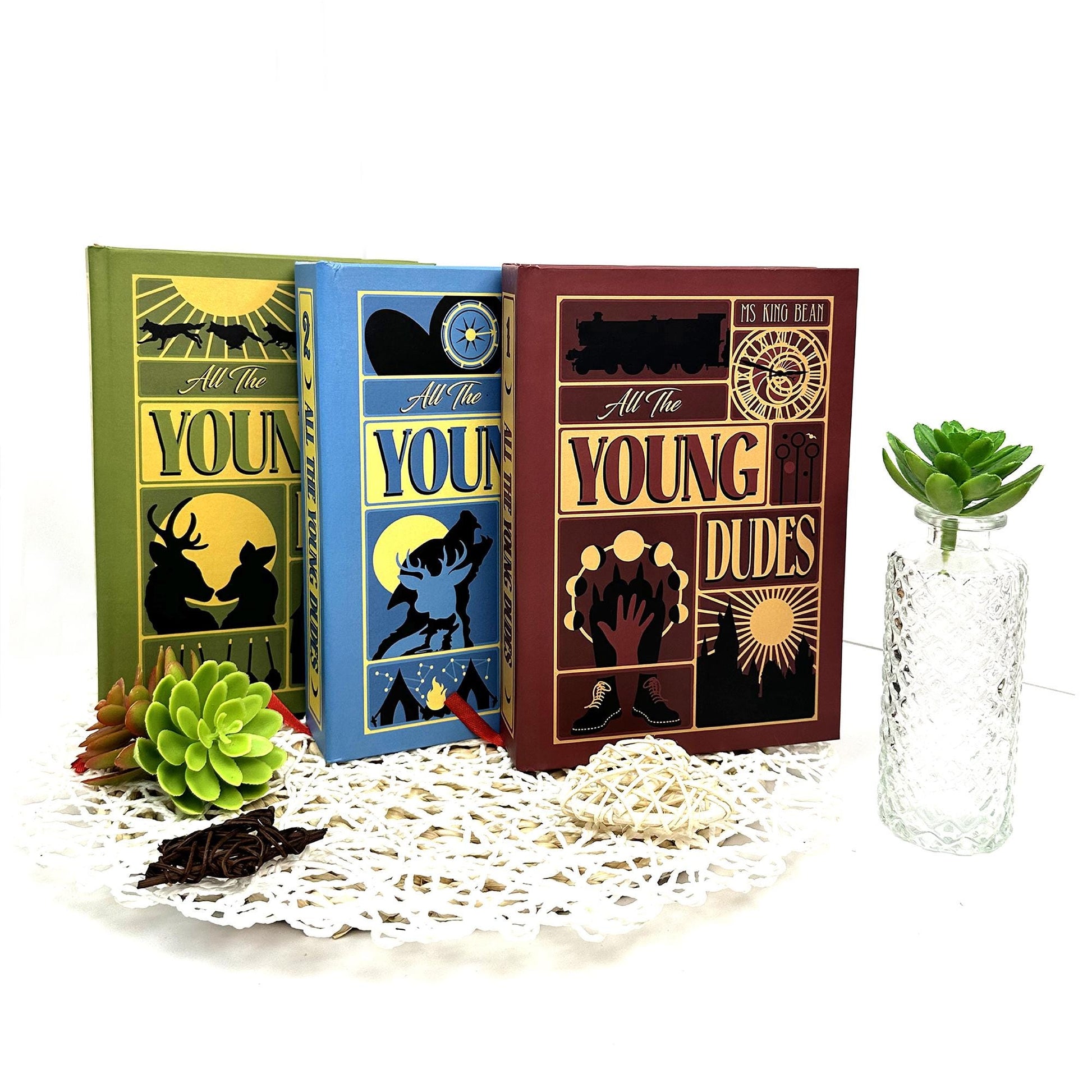 All The Young Dudes Book Set, Custom Cover Hardcover with Bookmarks N03