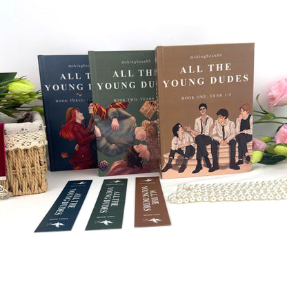 All The Young Dudes Book Set, Custom Cover Hardcover with Bookmarks N07