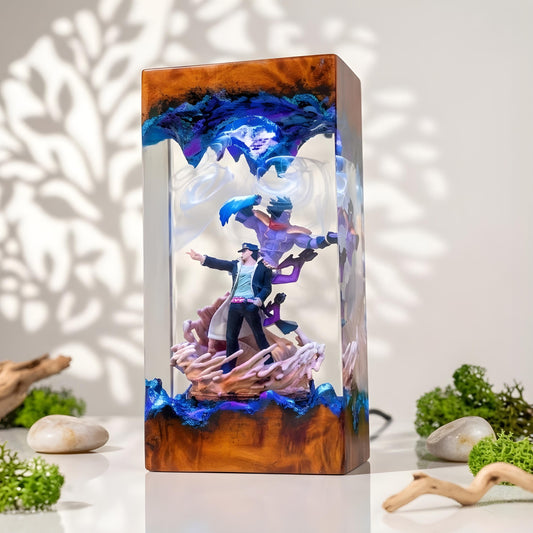Gojo Satoru resin night light, Jujutsu Kaisen-Inspired Collectible, Otaku Room Decor Gift, Jotaro Kujo Resin Lamp, JoJo Anime Night Light