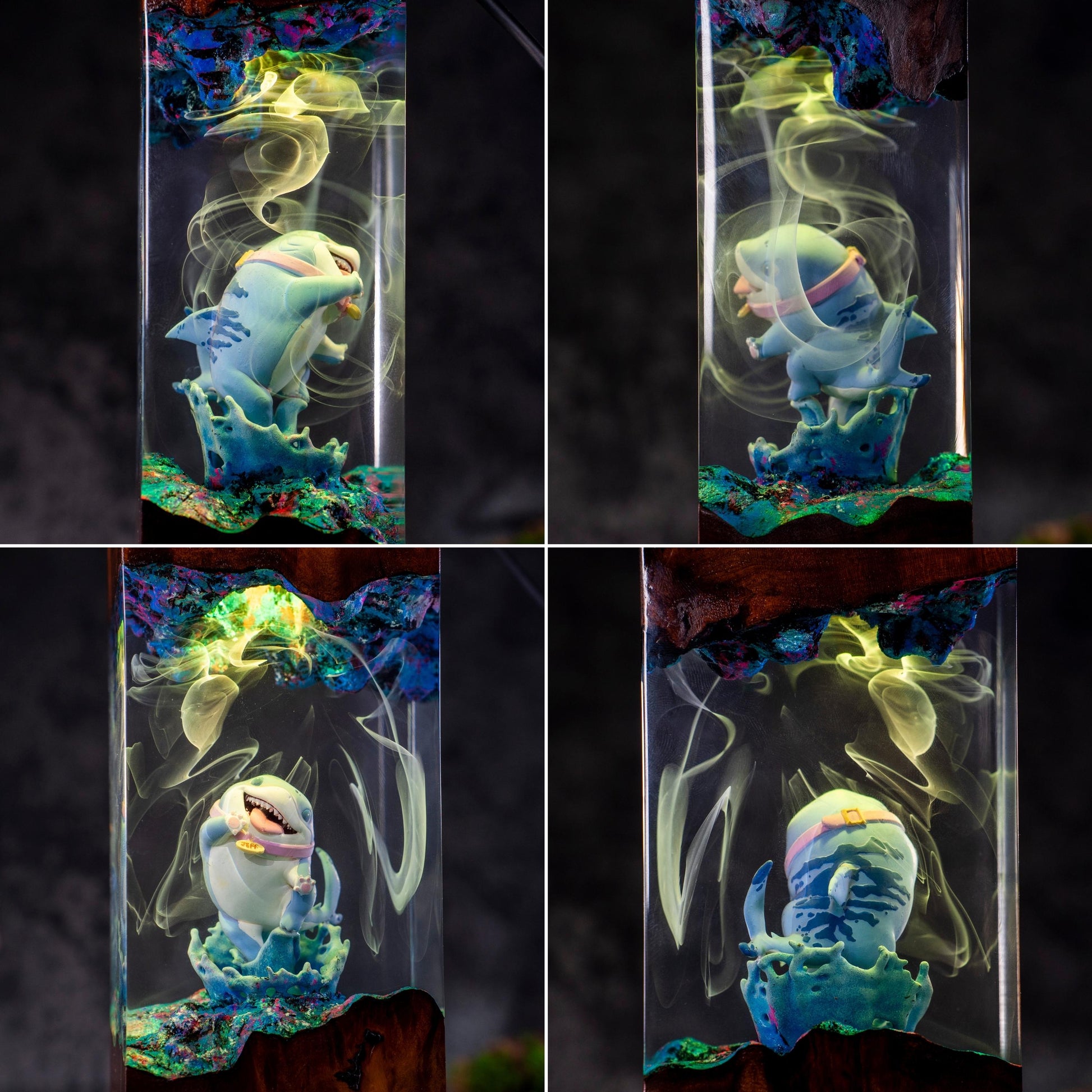 Jeff the Shark Resin Lamp, Handmade Epoxy Lamp, Kawaii Shark Decor, Unique Cute Lamp for him, birthday gift ideas