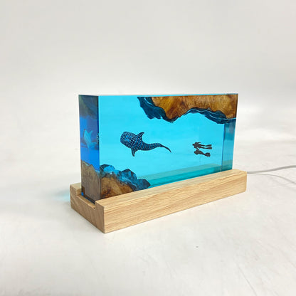 Whale Shark Cube Resin Lamp, Home Decor, Personalized Gifts, Halloween Gifts, Christmas Gifts, Handmade Gifts for Kids, Divers Crafts