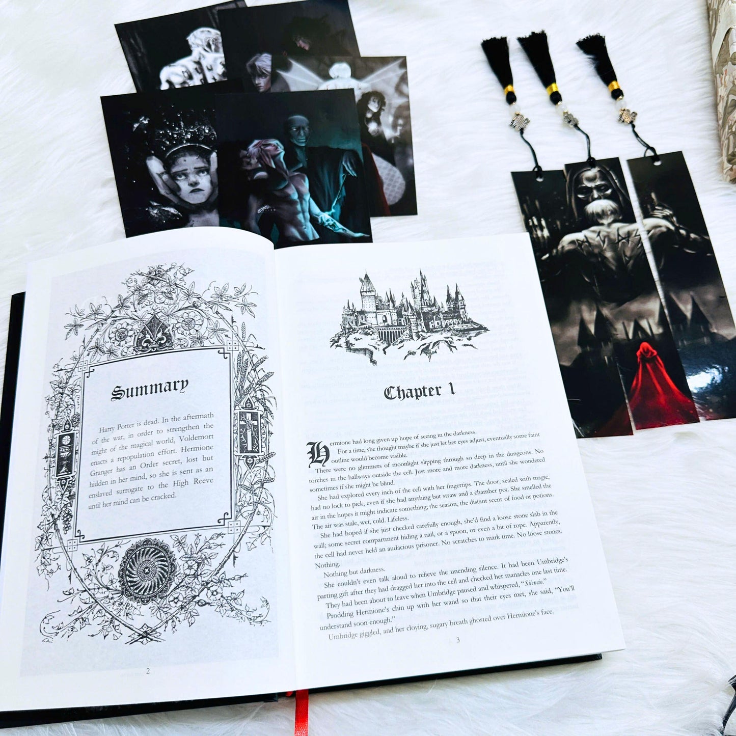 Manacled Illustrated Hardcover Book Style 1 – Collector Edition Novel | Handmade Rebound Dark Romance | Art Prints & Bookmark Set