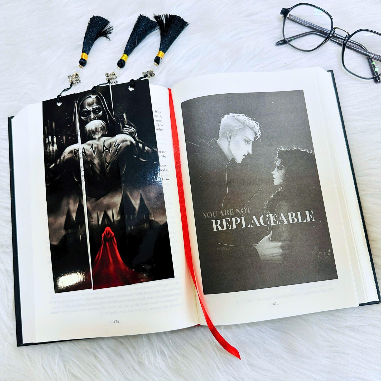 Manacled Illustrated Hardcover Book Style 2 – Collector Edition Novel | Handmade Rebound Dark Romance | Art Prints & Bookmark Set