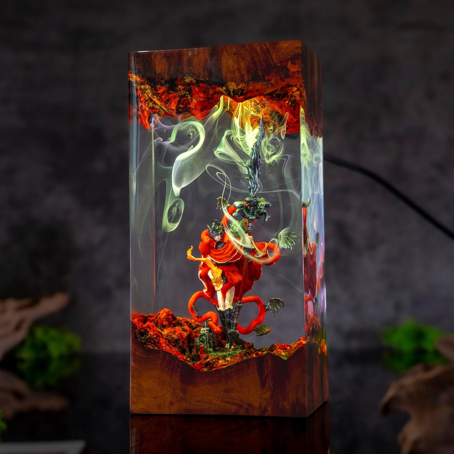 The tarnished  resin night light, Elden Ring Resin Lamp, gift ideas for him, home decor gift, the tarnished figure, Messmer Elden Ring Lamp