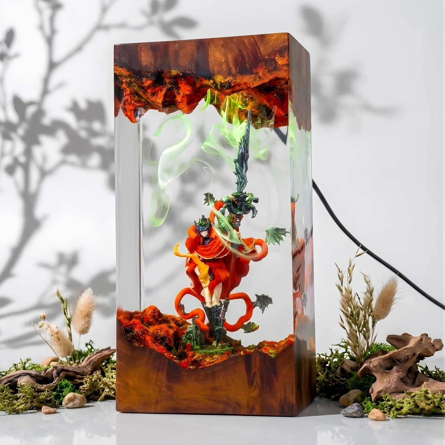 The tarnished  resin night light, Elden Ring Resin Lamp, gift ideas for him, home decor gift, the tarnished figure, Messmer Elden Ring Lamp