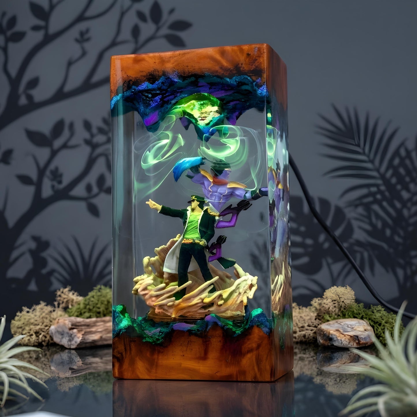 Gojo Satoru resin night light, Jujutsu Kaisen-Inspired Collectible, Otaku Room Decor Gift, Jotaro Kujo Resin Lamp, JoJo Anime Night Light