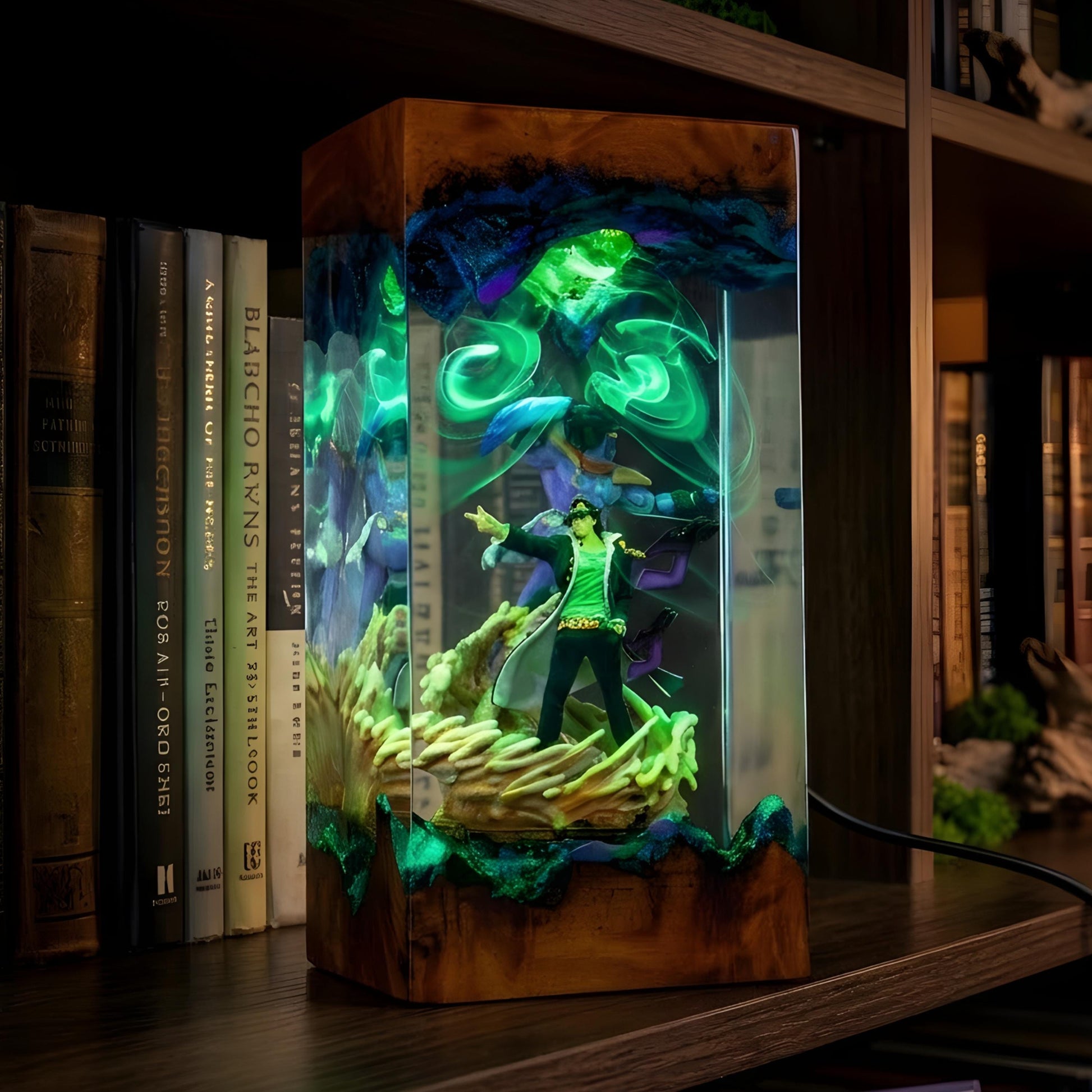 Gojo Satoru resin night light, Jujutsu Kaisen-Inspired Collectible, Otaku Room Decor Gift, Jotaro Kujo Resin Lamp, JoJo Anime Night Light
