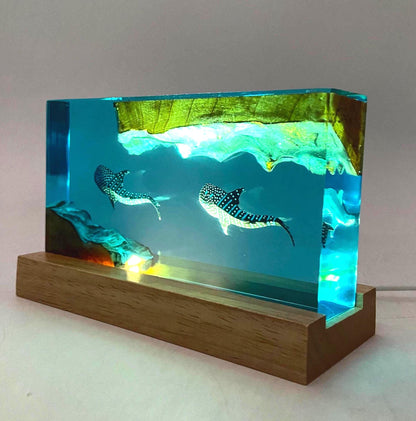 Whale Shark Cube Resin Lamp, Handmade Ornament, Diver Art Craft, ocean art, Best Friend Gift, Unique Decor, Gift for Kids, Christmas gifts