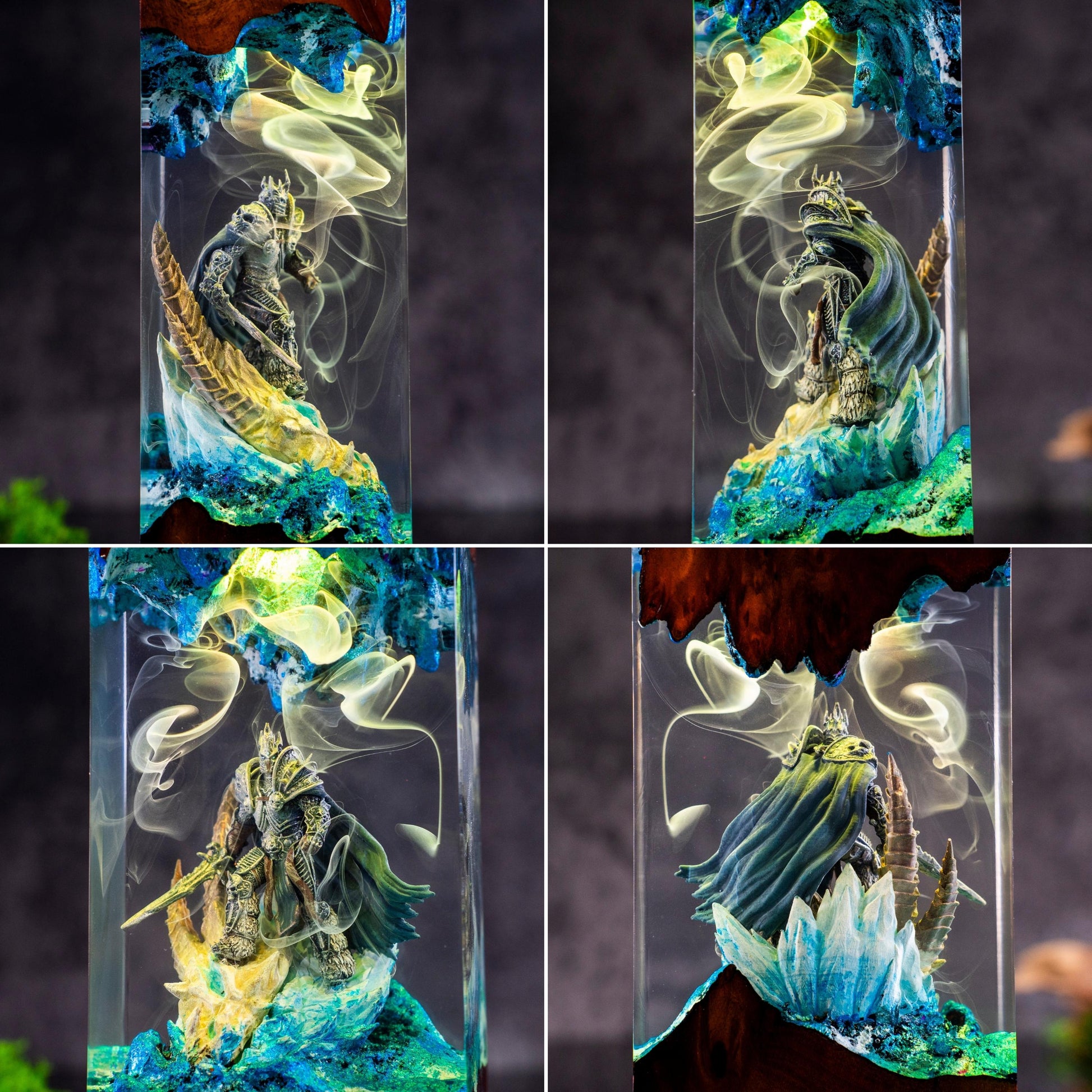 Lich King Arthas Frostmourne Resin Lamp, Warcraft Epic Night Light, resin night light for gamer, Handmade Sword figure, birthday gift ideas
