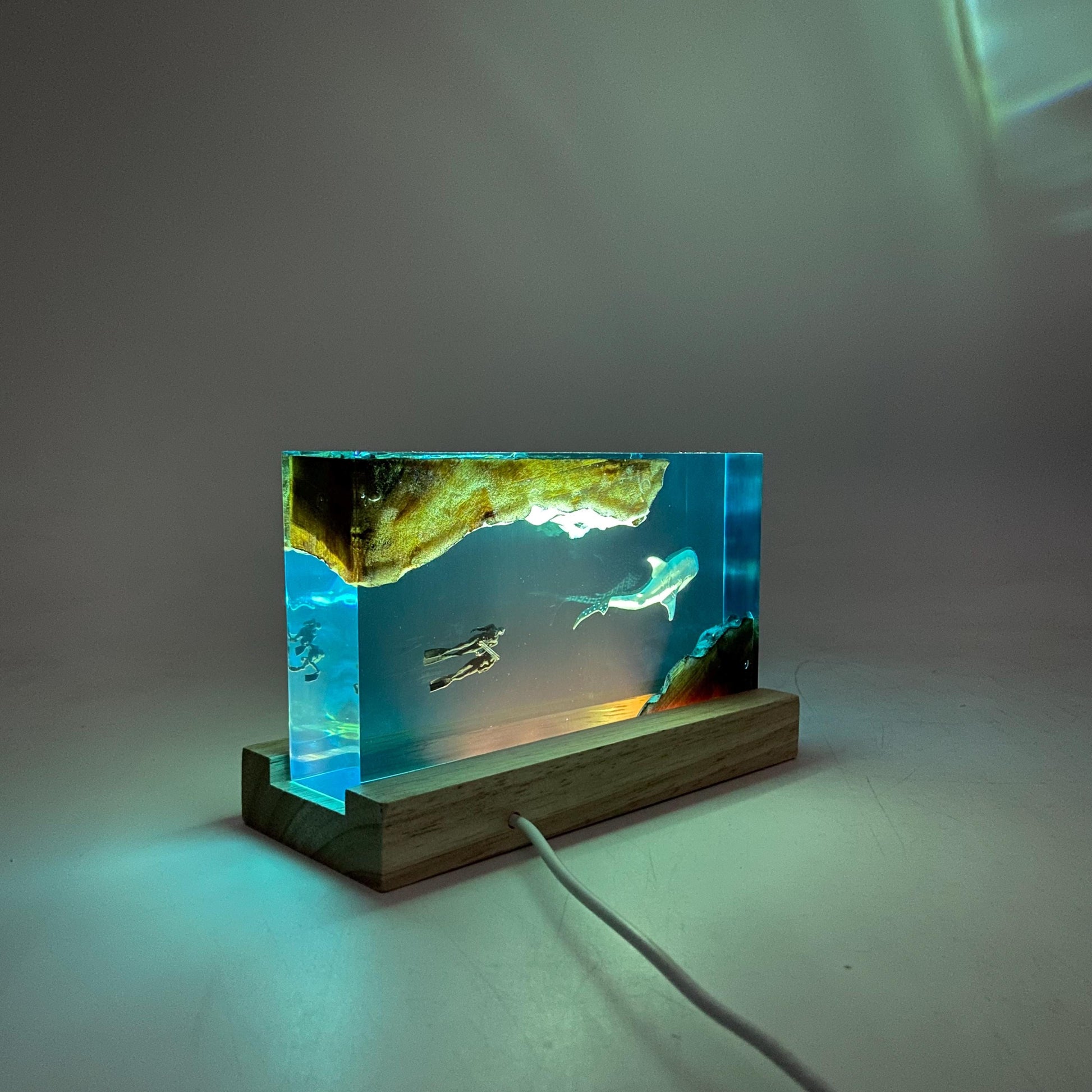 Whale Shark Cube Resin Lamp, Home Decor, Personalized Gifts, Halloween Gifts, Christmas Gifts, Handmade Gifts for Kids, Divers Crafts