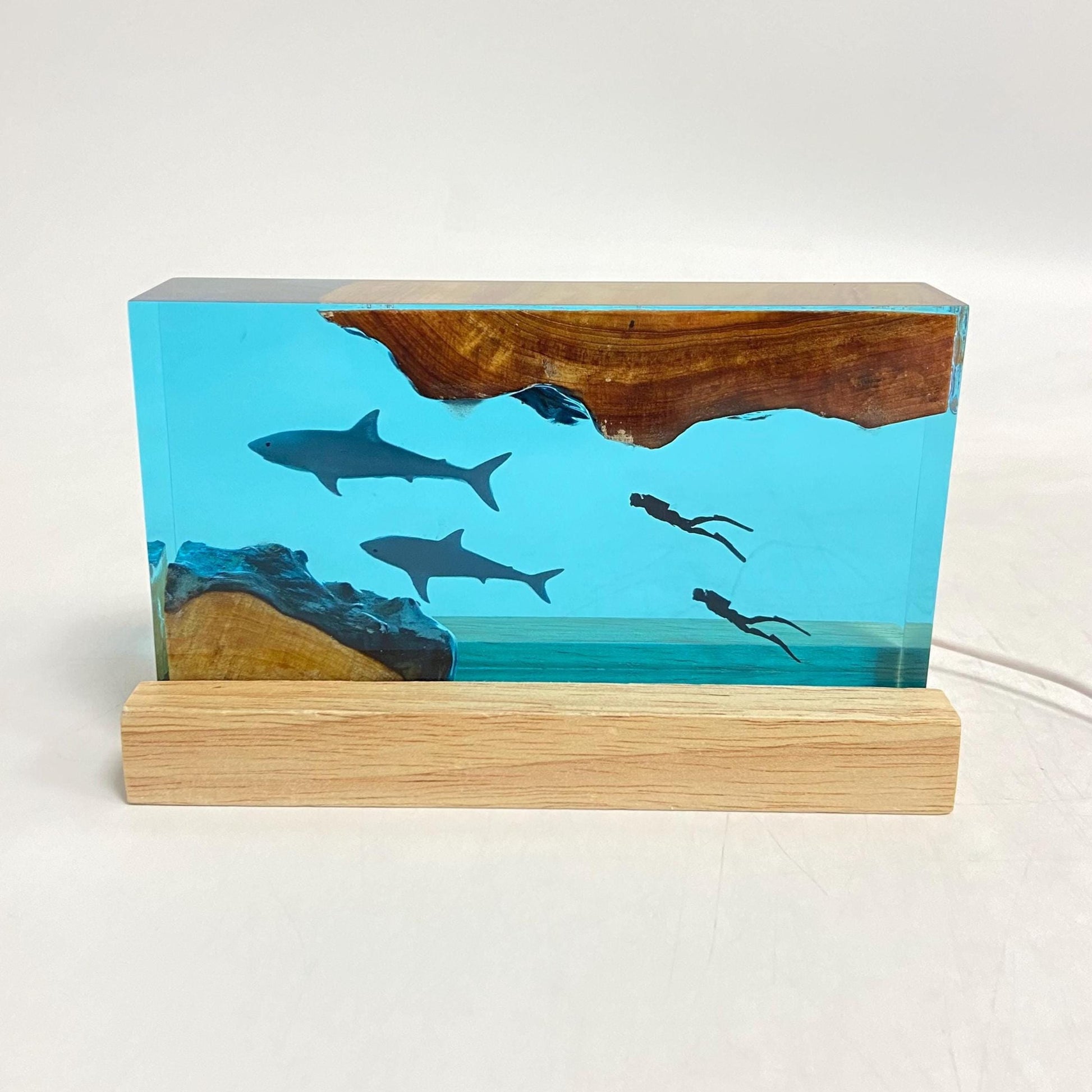 Shark Cube Resin Lamp, Home Decor, Personalized Gifts, Halloween Gifts, Handmade Gifts for Kids, Christmas Gifts, Mother's Gift