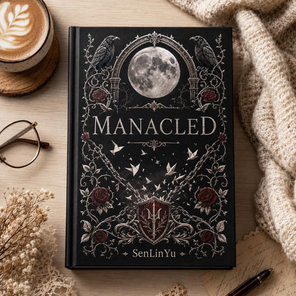 Manacled Illustrated Hardcover Book Style 2 – Collector Edition Novel | Handmade Rebound Dark Romance | Art Prints & Bookmark Set