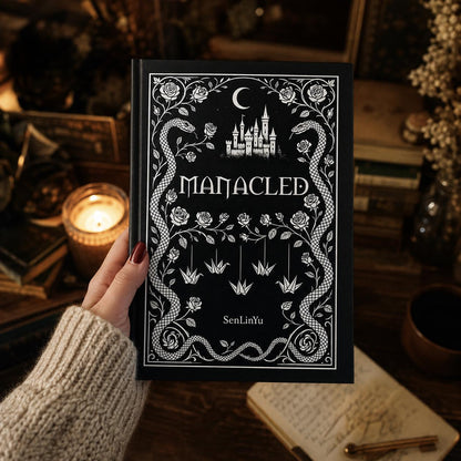 Manacled Illustrated Hardcover Book Style 1 – Collector Edition Novel | Handmade Rebound Dark Romance | Art Prints & Bookmark Set