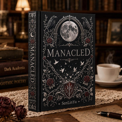 Manacled Illustrated Hardcover Book Style 2 – Collector Edition Novel | Handmade Rebound Dark Romance | Art Prints & Bookmark Set