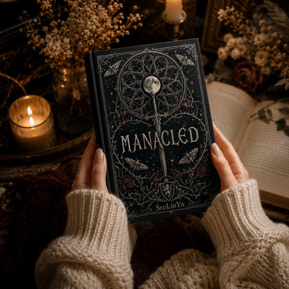Manacled Illustrated Hardcover Book Style 3 – Collector Edition Novel | Handmade Rebound Dark Romance | Art Prints & Bookmark Set