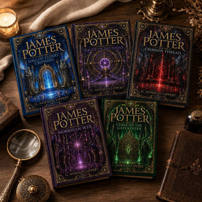 James Potter 5 Volume Fantasy Saga, Magical Hardcover Book Collection with Bookmarks, Dark Academia Bookshelf Gift