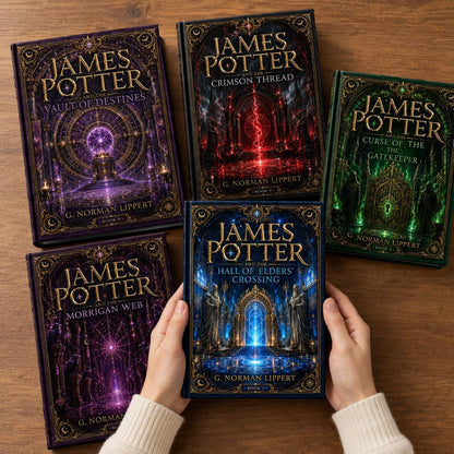 James Potter 5 Volume Fantasy Saga, Magical Hardcover Book Collection with Bookmarks, Dark Academia Bookshelf Gift