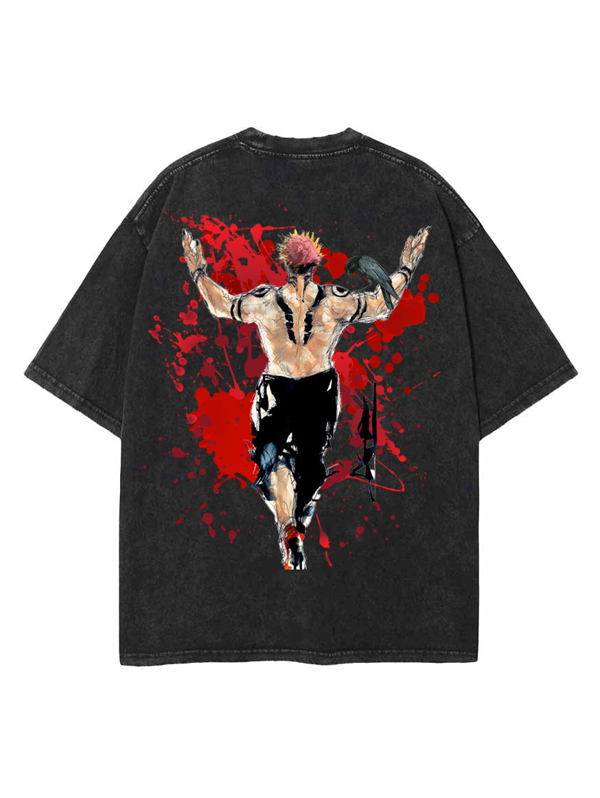 2-SIDED SUKUNA VINTAGE OVERSIZE TEE